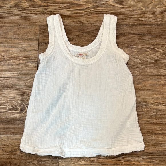 Faherty Organic Cotton Women's Size XS White Gauze Tank Top Relaxed Minimalist - Picture 1 of 14